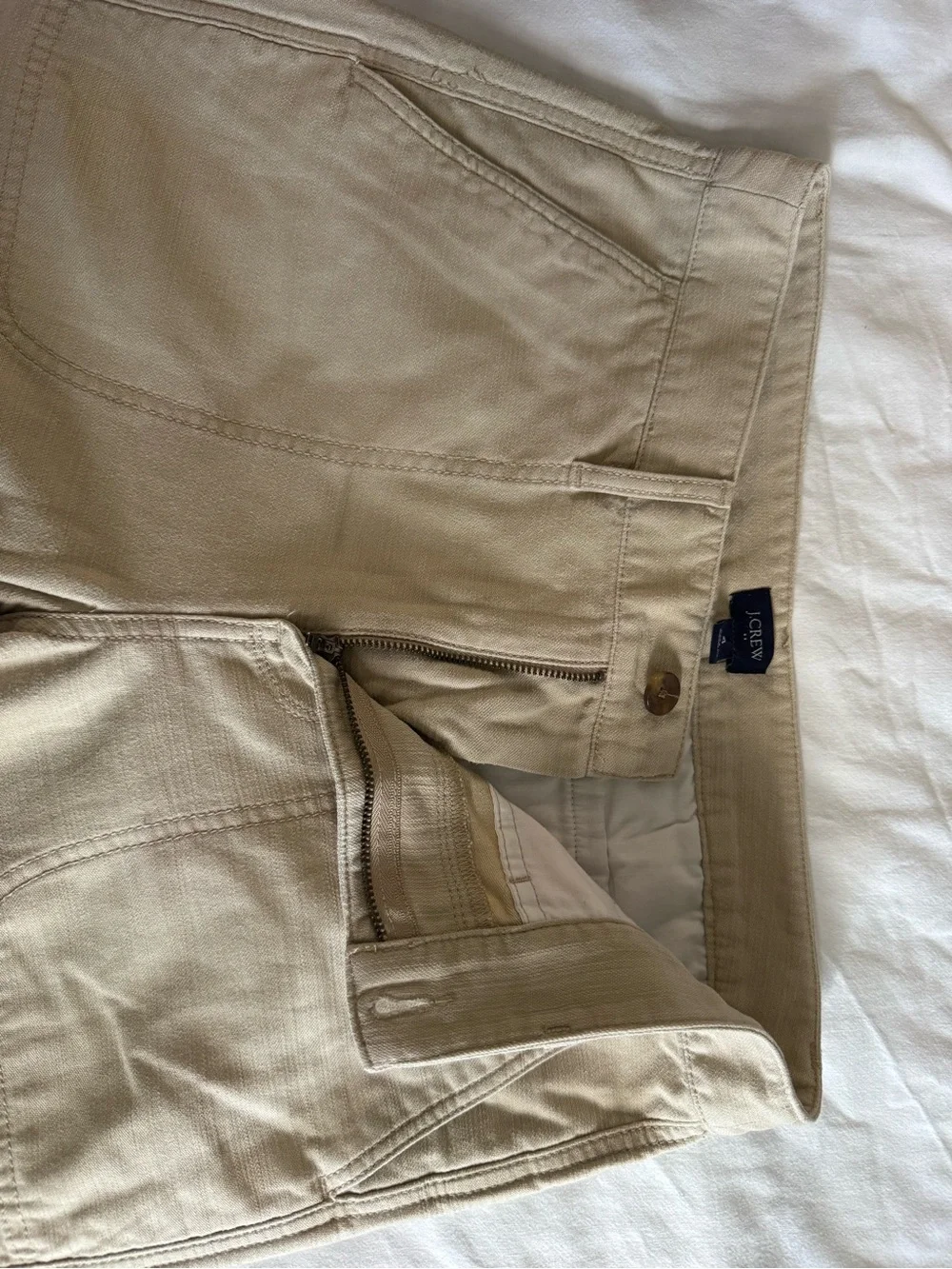 J. Crew Women’s Tan Cream Khaki Camp Straight Leg Ankle Pants 100% cotton US 4